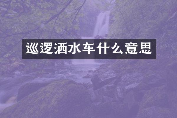 巡逻洒水车什么意思