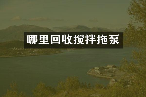 哪里回收搅拌拖泵