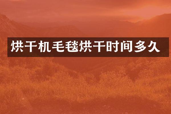 烘干机毛毯烘干时间多久