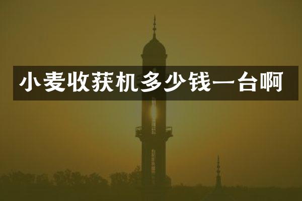 小麦收获机多少钱一台啊