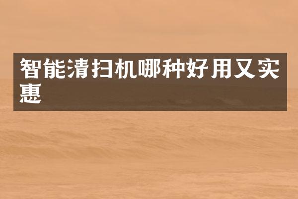 智能清扫机哪种好用又实惠