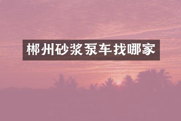 郴州砂浆泵车找哪家