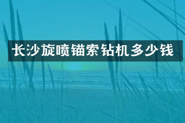长沙旋喷锚索钻机多少钱
