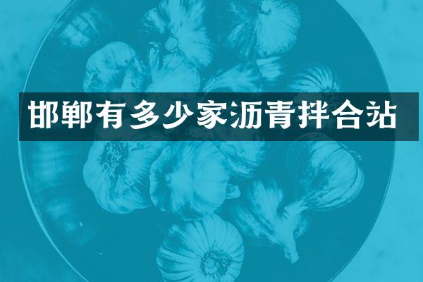 邯郸有多少家沥青拌合站