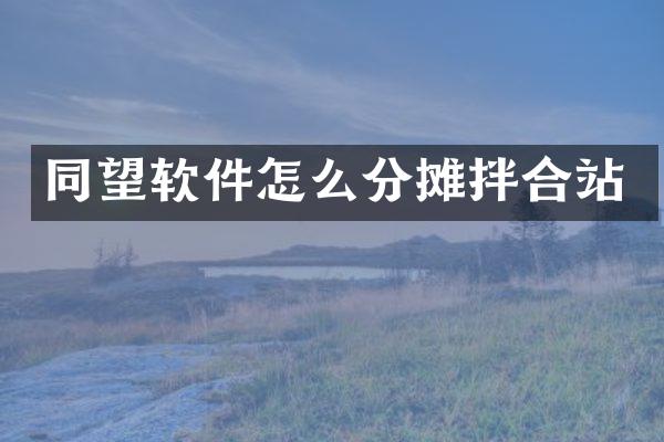 同望软件怎么分摊拌合站