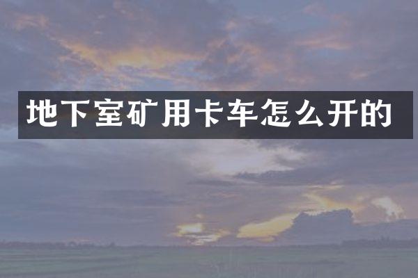 地下室矿用卡车怎么开的
