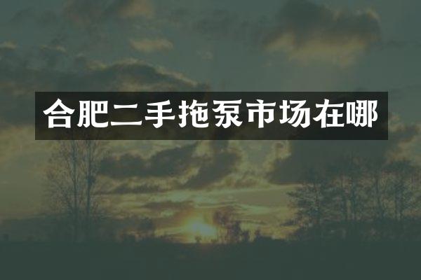 合肥二手拖泵市场在哪