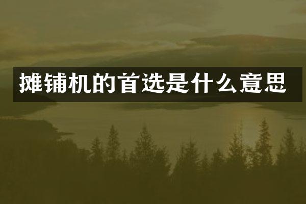 摊铺机的首选是什么意思