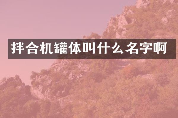 拌合机罐体叫什么名字啊