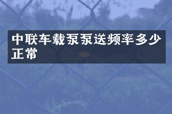 中联车载泵泵送频率多少正常
