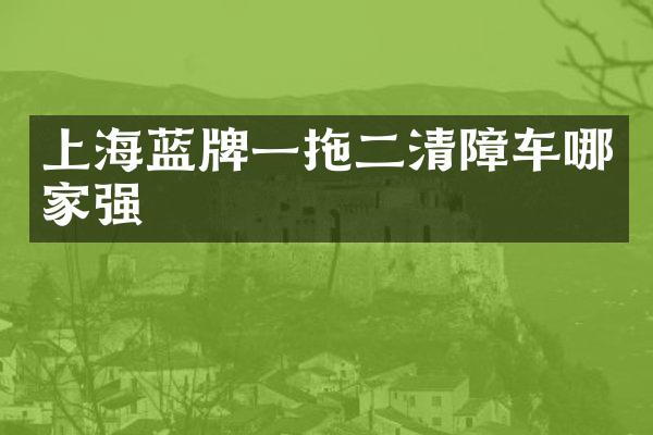 上海蓝牌一拖二清障车哪家强