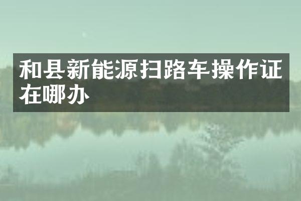 和县新能源扫路车操作证在哪办