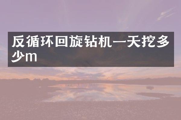 反循环回旋钻机一天挖多少m