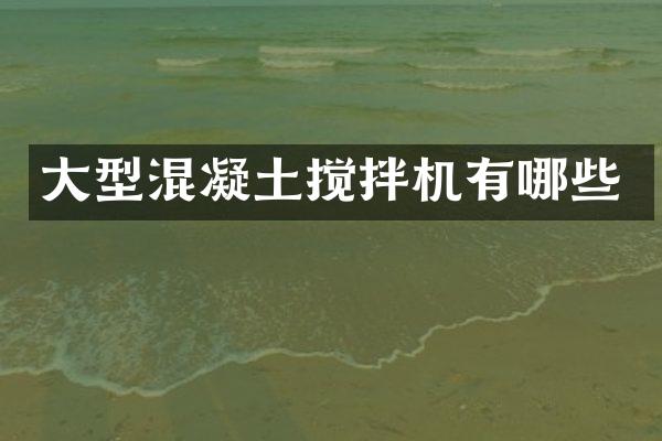 大型混凝土搅拌机有哪些