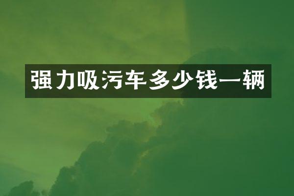 强力吸污车多少钱一辆