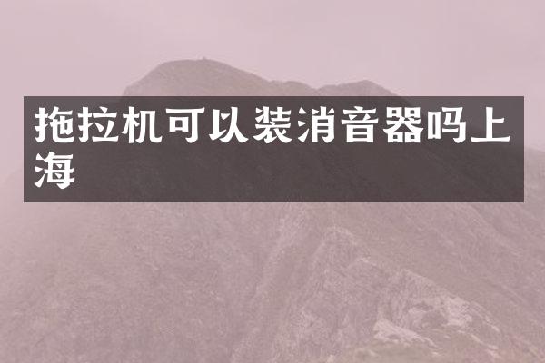 拖拉机可以装消音器吗上海