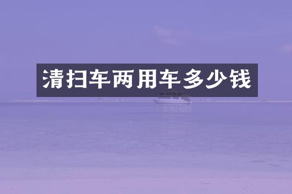 清扫车两用车多少钱