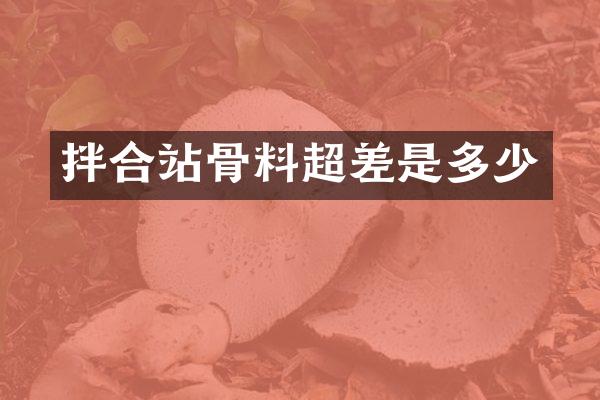 拌合站骨料超差是多少