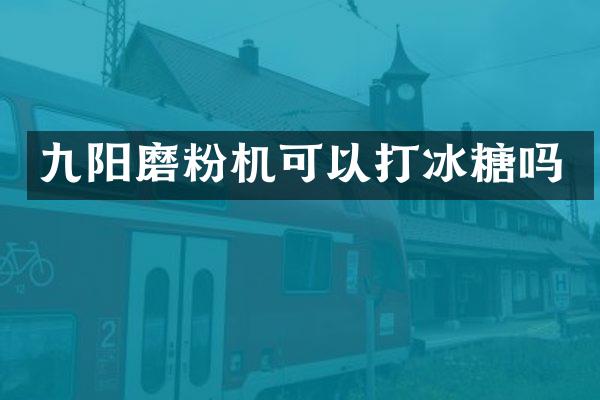 九阳磨粉机可以打冰糖吗