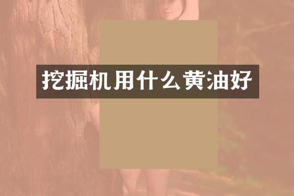 挖掘机用什么黄油好