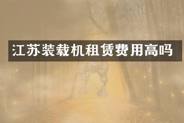 江苏装载机租赁费用高吗