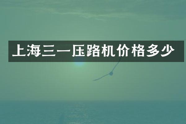上海三一压路机价格多少