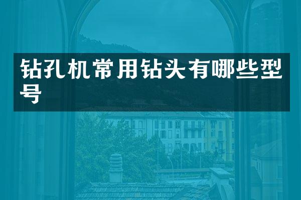 钻孔机常用钻头有哪些型号