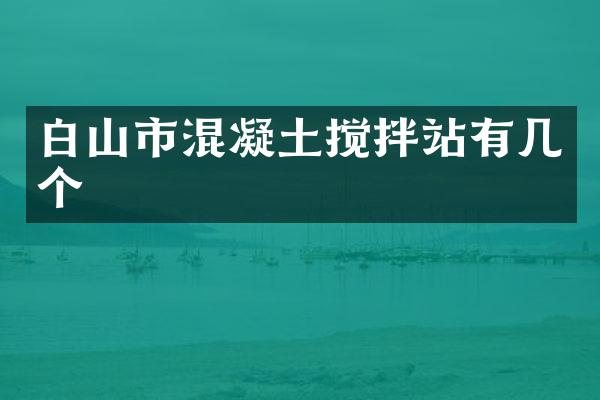 白山市混凝土搅拌站有几个