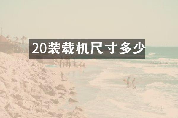 20装载机尺寸多少