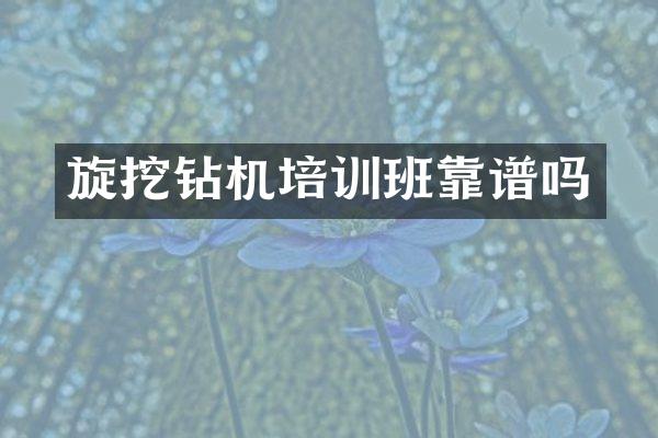 旋挖钻机培训班靠谱吗