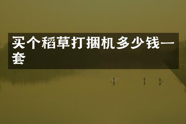 买个稻草打捆机多少钱一套